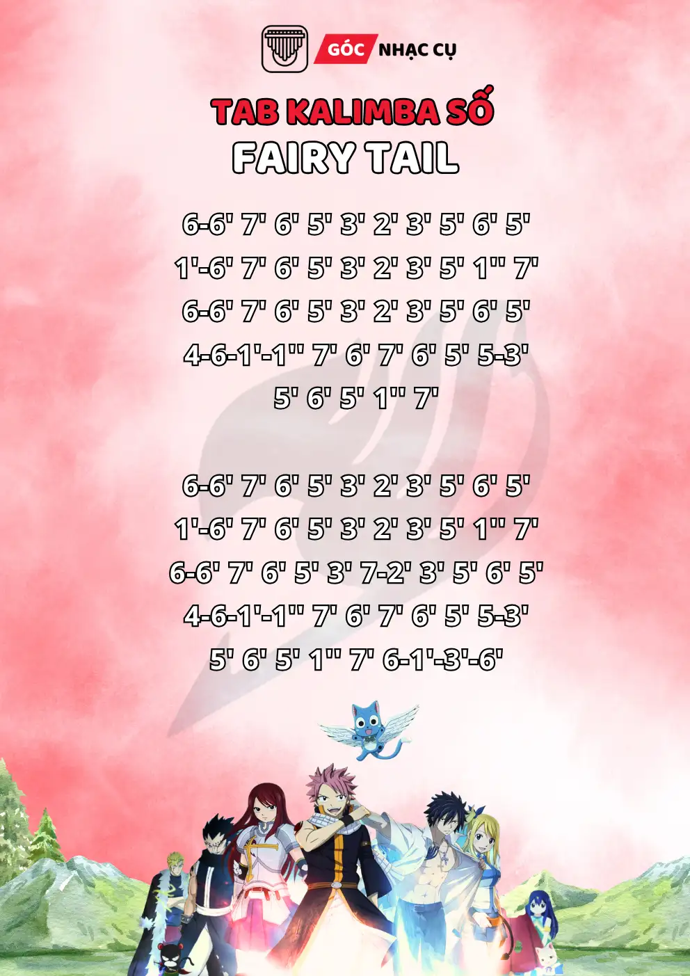 Tab kalimba fairy tail theme song số