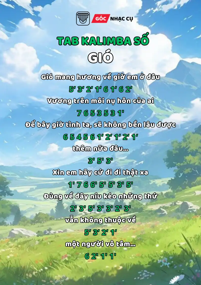 Tab Kalimba gió số