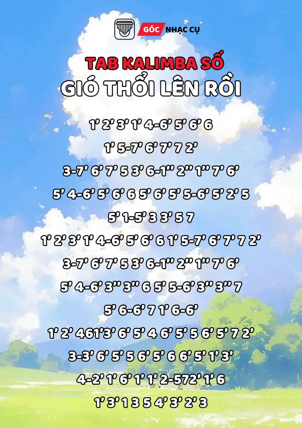 Tab Kalimba gió thổi lên rồi