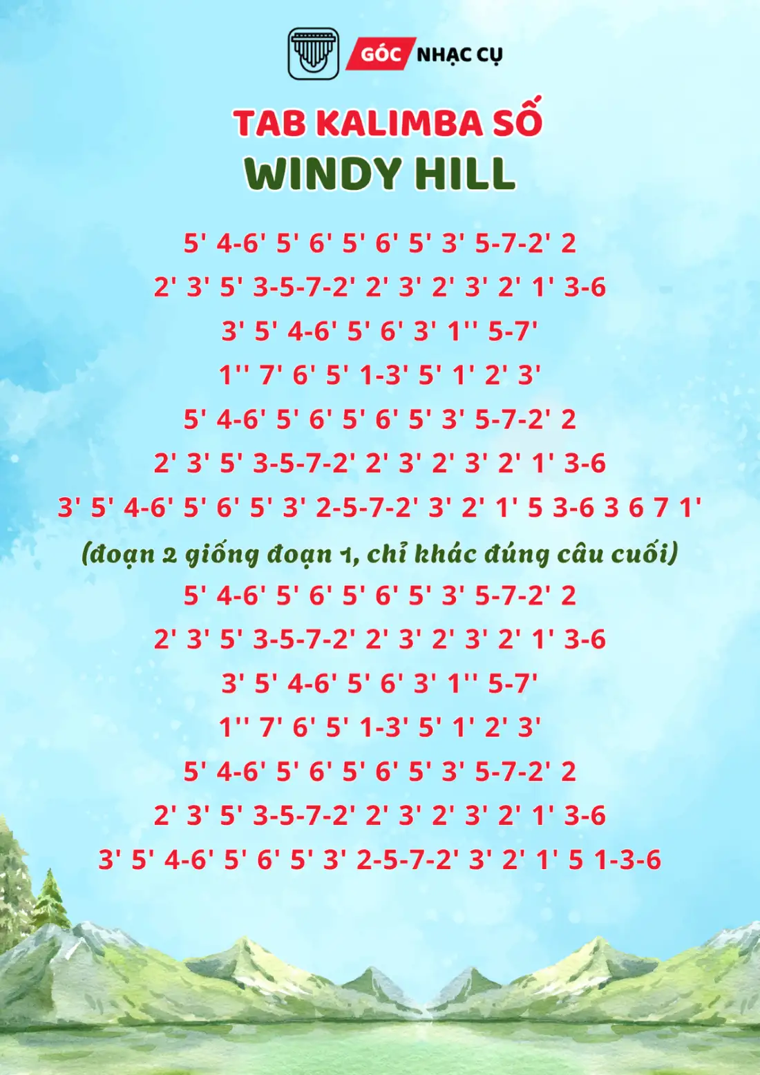 Tab kalimba số windyhill