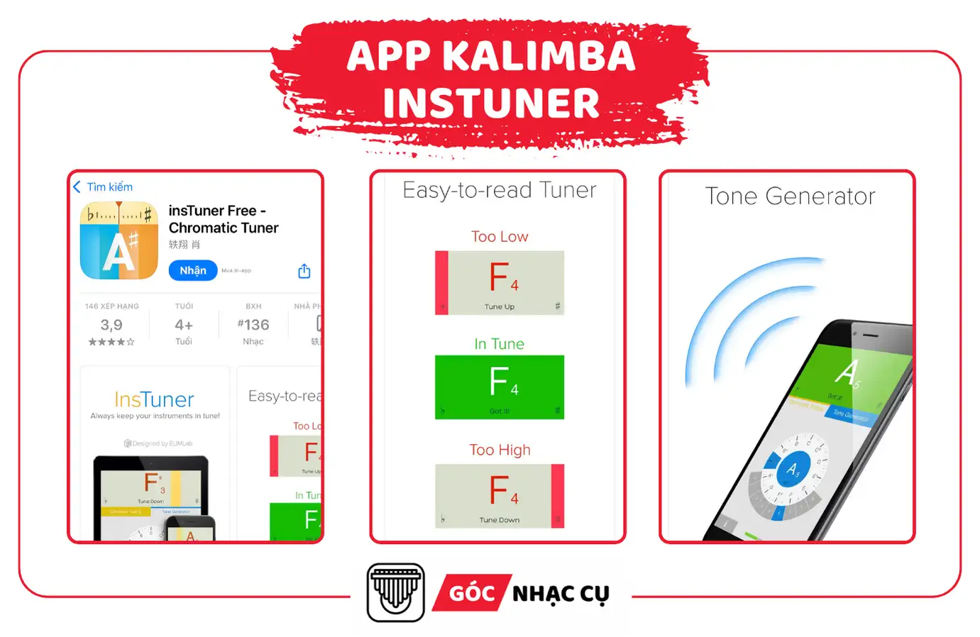 App chỉnh đàn Kalimba Instuner