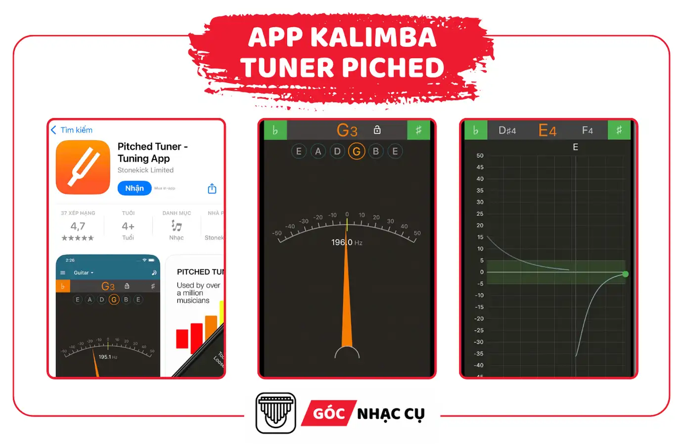 App chỉnh đàn Kalimba Tuner Piched