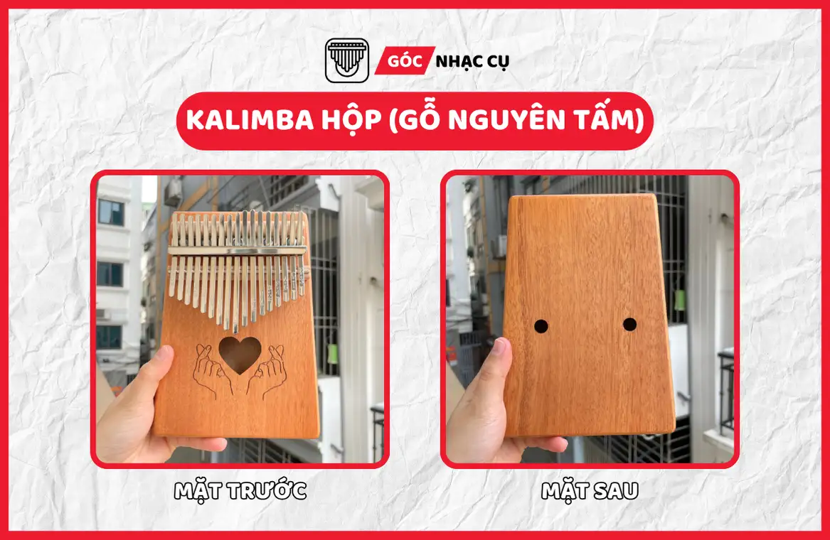 Kalimba hộp gỗ nguyên tâm